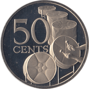 1975 50 CENT TRINIDAD AND TOBAGO PROOF - WORLD COINS - Cambridgeshire Coins