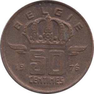 1975 BELGIUM 50 CENTIMES - WORLD COINS - Cambridgeshire Coins