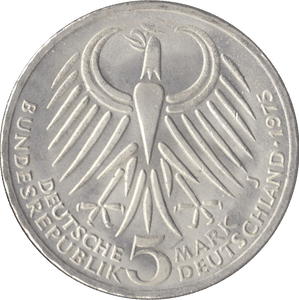 1975 FRIEDRICH ERBERT GERMANY SILVER 5 MARKS - SILVER WORLD COINS - Cambridgeshire Coins