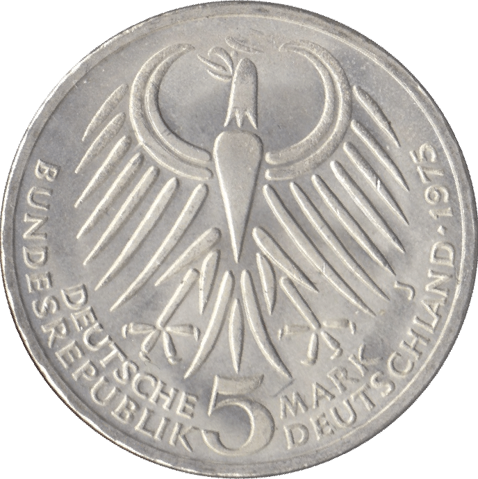 1975 FRIEDRICH ERBERT GERMANY SILVER 5 MARKS - SILVER WORLD COINS - Cambridgeshire Coins