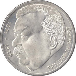 1975 FRIEDRICH ERBERT GERMANY SILVER 5 MARKS - SILVER WORLD COINS - Cambridgeshire Coins