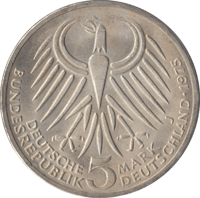 1975 FRIEDRICH ERBERT GERMANY SILVER 5 MARKS - SILVER WORLD COINS - Cambridgeshire Coins