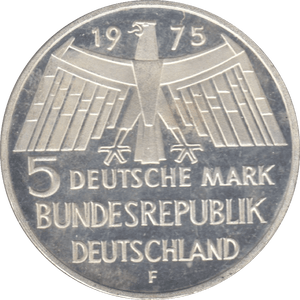 1975 GERMANY SILVER 5 MARKS ( UNC ) - SILVER WORLD COINS - Cambridgeshire Coins