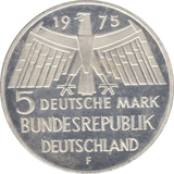 1975 GERMANY SILVER 5 MARKS ( UNC ) - SILVER WORLD COINS - Cambridgeshire Coins