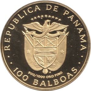 1975 GOLD PROOF 100 BALBOAS PANAMA - Gold World Coins - Cambridgeshire Coins