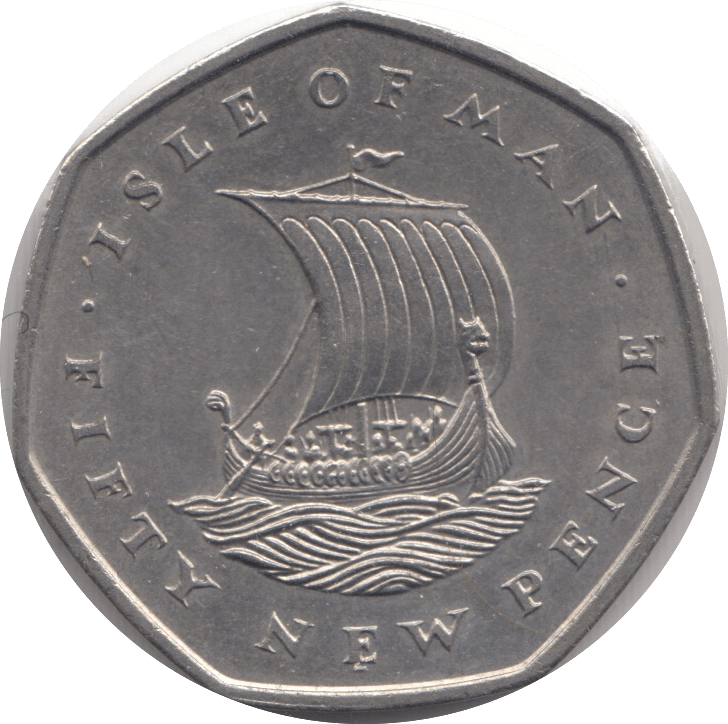 1975 ISLE OF MAN FIFTY PENCE - WORLD COINS - Cambridgeshire Coins