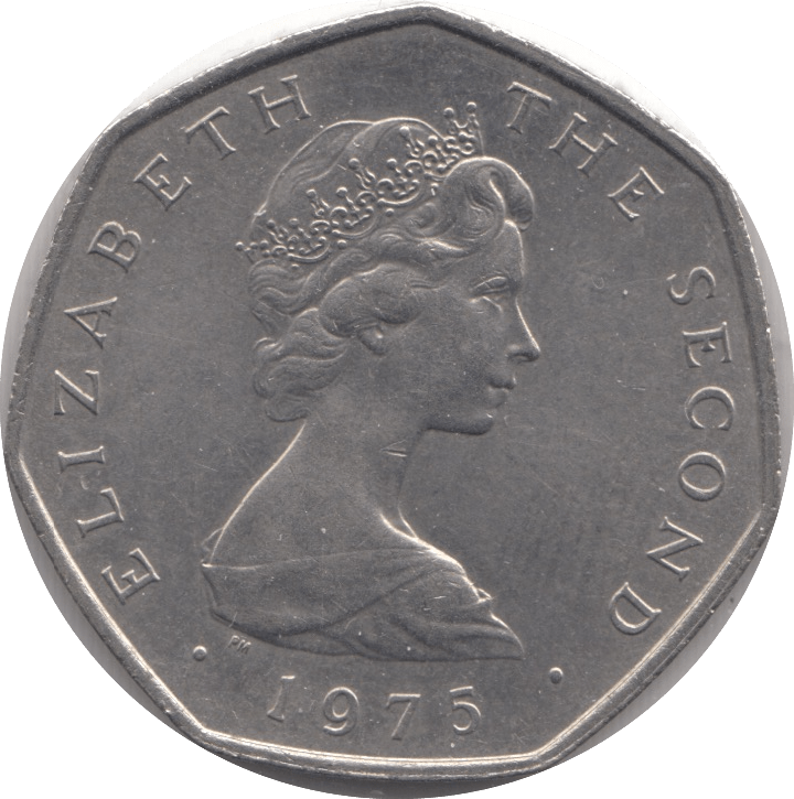 1975 ISLE OF MAN FIFTY PENCE - WORLD COINS - Cambridgeshire Coins