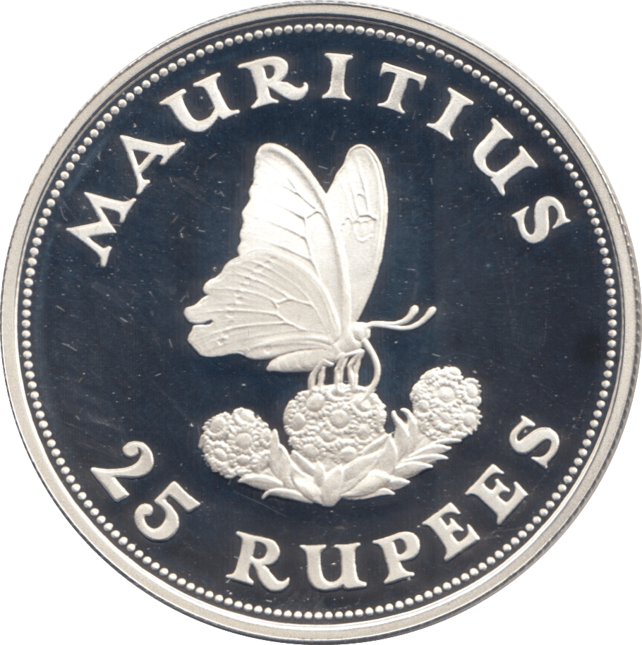 1975 MAURITIUS SILVER 25 RUPEES ( PROOF ) - SILVER WORLD COINS - Cambridgeshire Coins