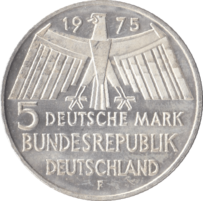 1975 PROTECTION OF HISTORIC MONUMENTS GERMANY SILVER 5 MARKS - SILVER WORLD COINS - Cambridgeshire Coins