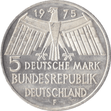 1975 PROTECTION OF HISTORIC MONUMENTS GERMANY SILVER 5 MARKS - SILVER WORLD COINS - Cambridgeshire Coins