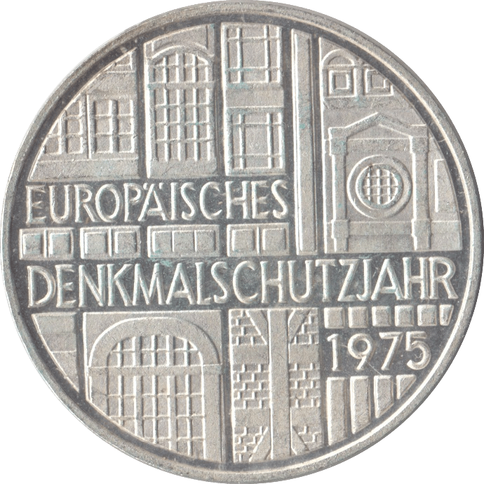 1975 PROTECTION OF HISTORIC MONUMENTS GERMANY SILVER 5 MARKS - SILVER WORLD COINS - Cambridgeshire Coins