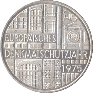 1975 PROTECTION OF HISTORIC MONUMENTS GERMANY SILVER 5 MARKS - SILVER WORLD COINS - Cambridgeshire Coins