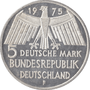 1975 PROTECTION OF HISTORIC MONUMENTS GERMANY SILVER 5 MARKS - SILVER WORLD COINS - Cambridgeshire Coins