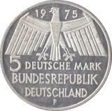 1975 PROTECTION OF HISTORIC MONUMENTS GERMANY SILVER 5 MARKS - SILVER WORLD COINS - Cambridgeshire Coins