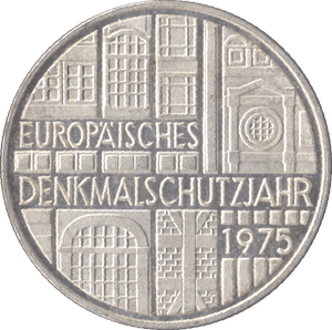 1975 PROTECTION OF HISTORIC MONUMENTS GERMANY SILVER 5 MARKS - SILVER WORLD COINS - Cambridgeshire Coins