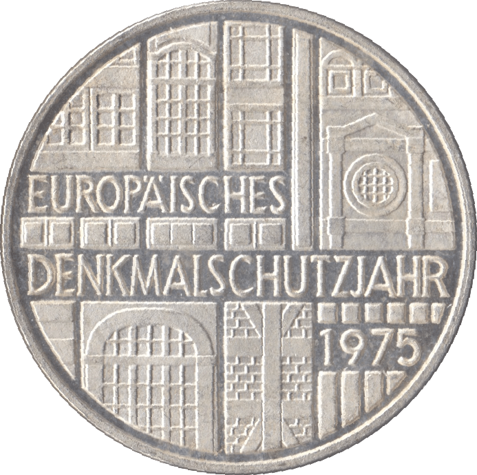 1975 PROTECTION OF HISTORIC MONUMENTS GERMANY SILVER 5 MARKS - SILVER WORLD COINS - Cambridgeshire Coins