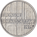 1975 PROTECTION OF HISTORIC MONUMENTS GERMANY SILVER 5 MARKS - SILVER WORLD COINS - Cambridgeshire Coins