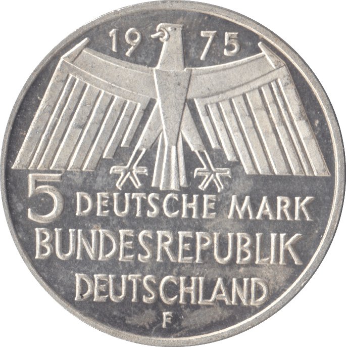 1975 PROTECTION OF HISTORIC MONUMENTS GERMANY SILVER 5 MARKS - SILVER WORLD COINS - Cambridgeshire Coins