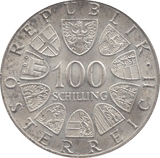 1975 SILVER 100 SHILLING AUSTRIA - SILVER WORLD COINS - Cambridgeshire Coins