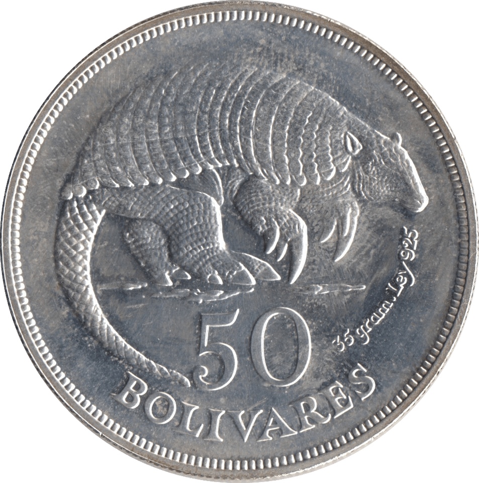 1975 SILVER 50 BOLIVARS VENEZUELA - SILVER WORLD COINS - Cambridgeshire Coins