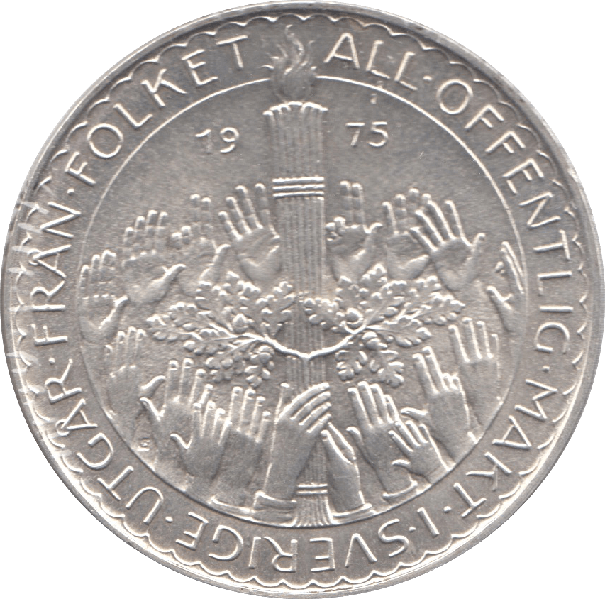 1975 SILVER 50 KRONA SWEDISH COIN - SILVER WORLD COINS - Cambridgeshire Coins