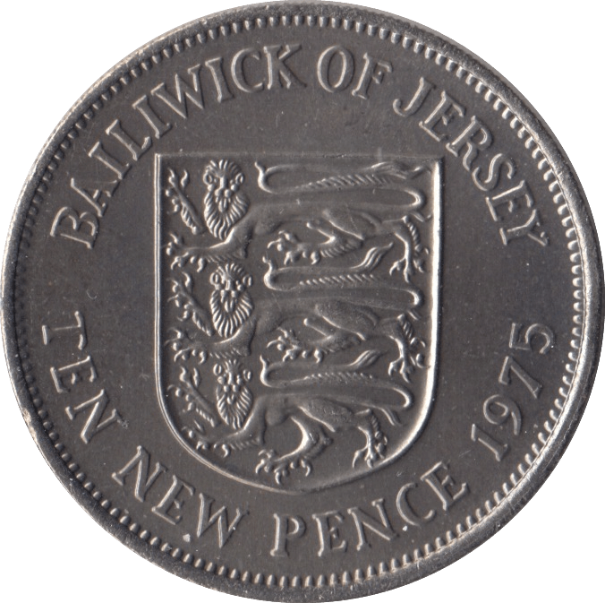 1975 TEN PENCE JERSEY ( UNC ) - WORLD COINS - Cambridgeshire Coins