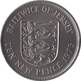1975 TEN PENCE JERSEY ( UNC ) - WORLD COINS - Cambridgeshire Coins