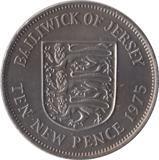 1975 TEN PENCE JERSEY ( UNC ) - WORLD COINS - Cambridgeshire Coins