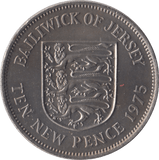 1975 TEN PENCE JERSEY ( UNC ) - WORLD COINS - Cambridgeshire Coins