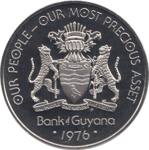 1976 1 DOLLAR GUYANA (PROOF) - WORLD COINS - Cambridgeshire Coins