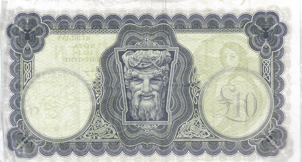 1976 £10 CENTRAL BANK OF IRELAND IRELAND BANKNOTE REF 111 - Irish Banknotes - Cambridgeshire Coins