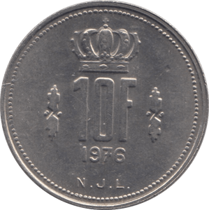 1976 10 FRANCS LUXEMBOURG - SILVER WORLD COINS - Cambridgeshire Coins