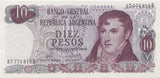 1976 10 PESO BANKNOTE ARGENTINA REF 545 - World Banknotes - Cambridgeshire Coins