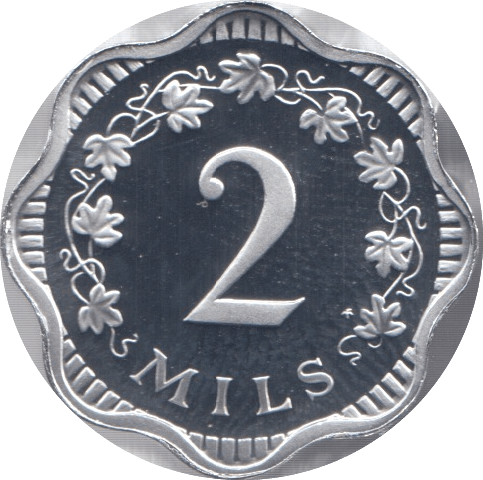 1976 2 MILS MALTA (PROOF) - WORLD COINS - Cambridgeshire Coins