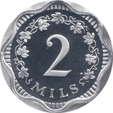 1976 2 MILS MALTA (PROOF) - WORLD COINS - Cambridgeshire Coins