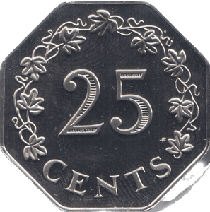 1976 25 CENT MALTA (PROOF) - WORLD COINS - Cambridgeshire Coins
