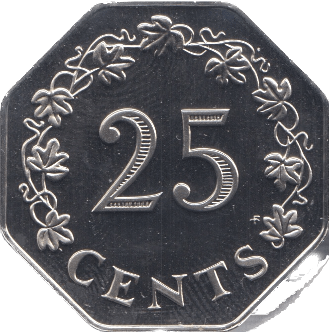 1976 25 CENT MALTA (PROOF) - WORLD COINS - Cambridgeshire Coins