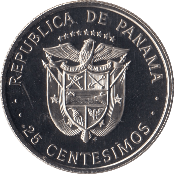 1976 25 CENTESIMOS PANAMA PROOF - WORLD COINS - Cambridgeshire Coins