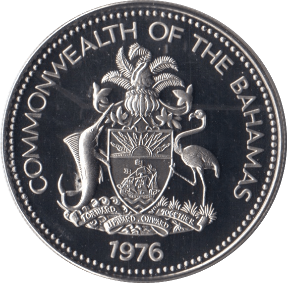 1976 25 CENTS BAHAMAS ( PROOF ) - SILVER WORLD COINS - Cambridgeshire Coins