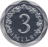 1976 3 MILS MALTA (PROOF) - WORLD COINS - Cambridgeshire Coins