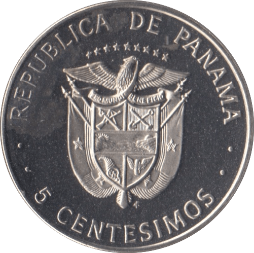 1976 5 CENTESIMO PANAMA PROOF - WORLD COINS - Cambridgeshire Coins