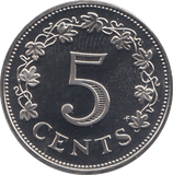 1976 5 CENTS MALTA (PROOF) - WORLD COINS - Cambridgeshire Coins