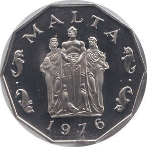 1976 50 CENT MALTA (PROOF) - WORLD COINS - Cambridgeshire Coins