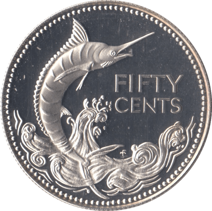 1976 50 CENTS BAHAMAS ( SILVER PROOF ) - SILVER WORLD COINS - Cambridgeshire Coins