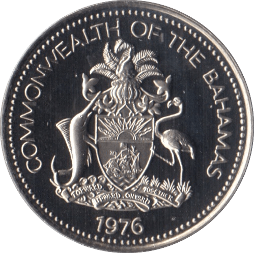 1976 FIVE CENTS BAHAMAS ( PROOF ) - SILVER WORLD COINS - Cambridgeshire Coins