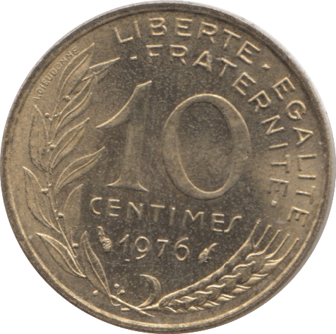 1976 FRANCE 10 CENTIMES - WORLD COINS - Cambridgeshire Coins