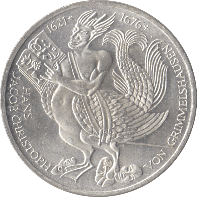 1976 HANS GRIMMELSHAUSEN GERMANY SILVER 5 MARKS - SILVER WORLD COINS - Cambridgeshire Coins