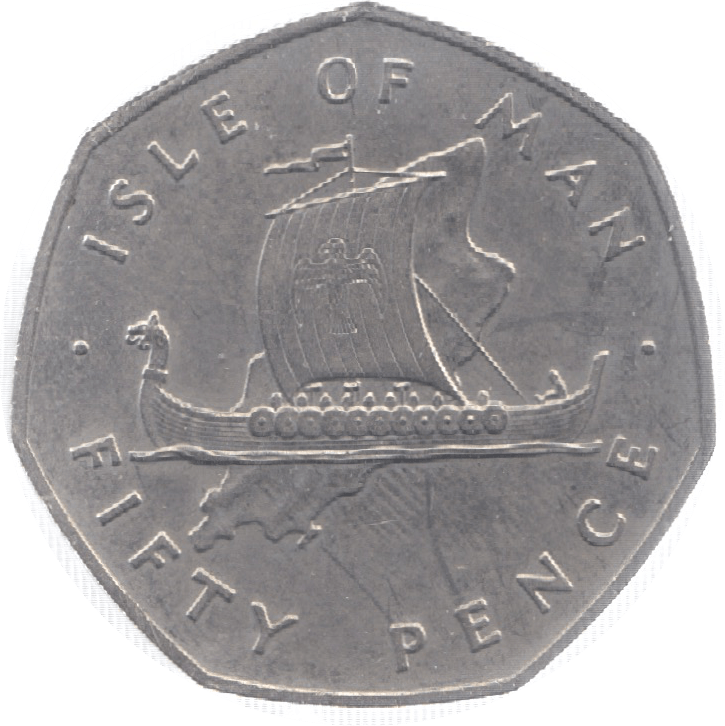 1976 ISLE OF MAN FIFTY PENCE - WORLD COINS - Cambridgeshire Coins