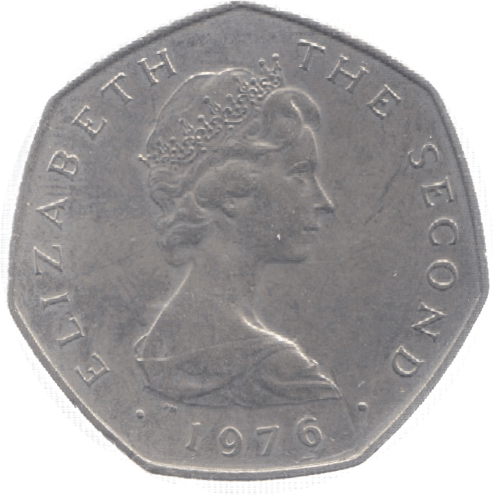 1976 ISLE OF MAN FIFTY PENCE - WORLD COINS - Cambridgeshire Coins