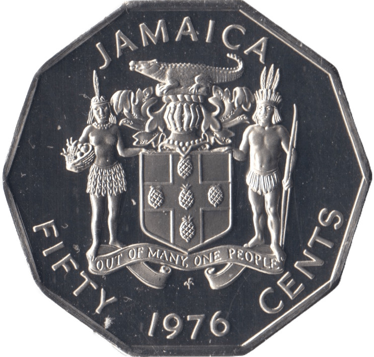 1976 JAMAICA 50 CENTS ( PROOF ) - WORLD COINS - Cambridgeshire Coins